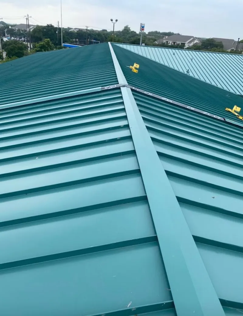 Green commercial metal roof ridge and valley for Metal Roof Repair in Lomita